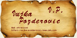 Vujka Pozderović vizit kartica